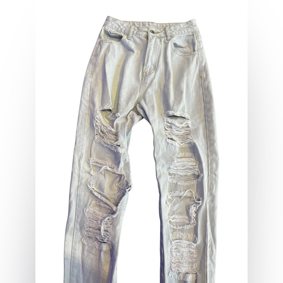 Shein XS Womens / Kids Blue jeans Distressed Holy - Picture 5 of 16